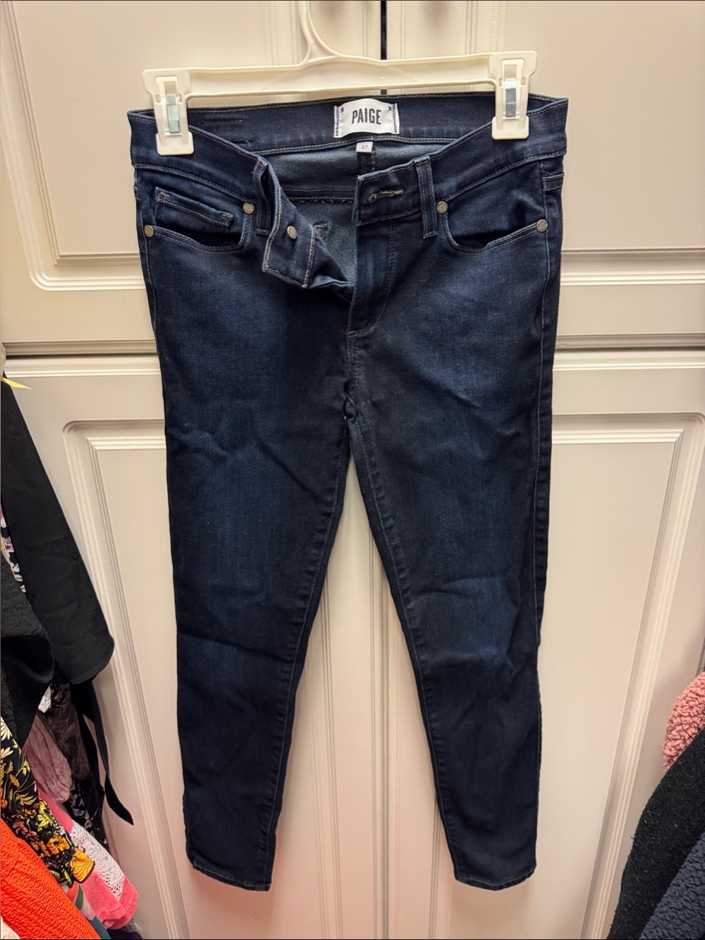 PAIGE Dark Indigo High-Rise Skinny Jeans - Women's